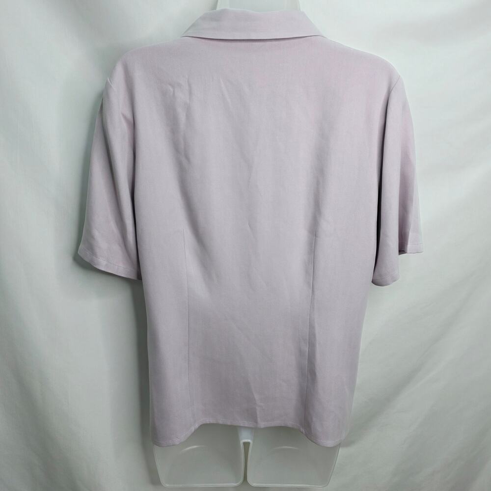 Pendleton Lavender Button Front Short Sleeve Silk… - image 10